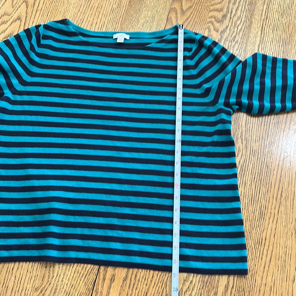 J.Jill teal/black 3/4 sleeve sweater XL petite - Picture 6 of 6